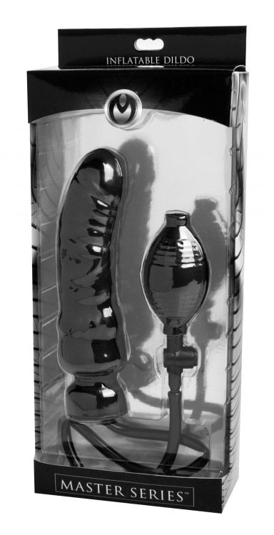 Master Series Renegade Inflatable Dildo - Black, 7.5inch