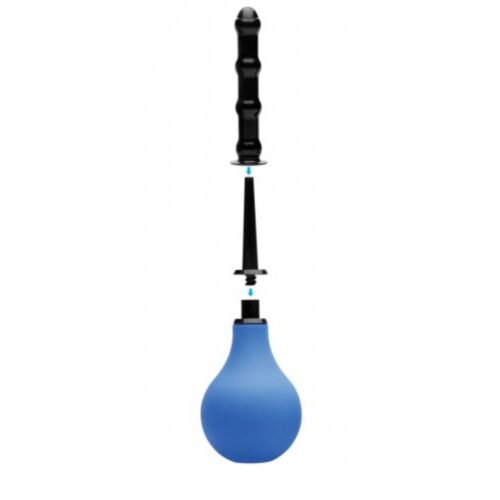 Cleanstream Premium One-Way Valve Anal Douche Set - Blue, One Size