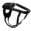 Black leather harness with adjustable straps