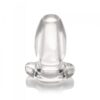 Clear glass accessory with a tapered top and wide base
