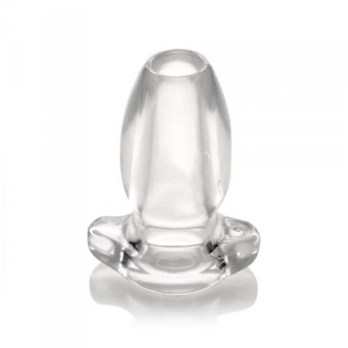 Clear glass accessory with a tapered top and wide base