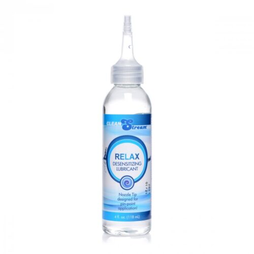 Discover the comfort of Cleanstream Relax Desensitizing Lubricant, designed for pinpoint application. Cleanstream Relax Desensitizing Lubricant with nozzle tip, 4oz bottle