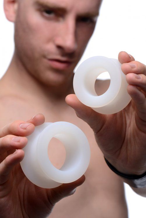 Master Series Stretch Master 2 Piece Training Silicone Ass Grommet Set - White