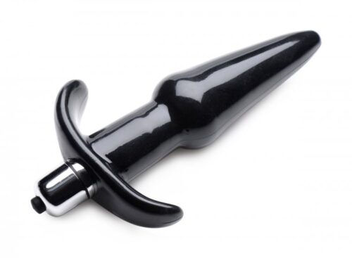 Frisky Thrilling Smooth Vibrating Anal Plug with a sleek black design
