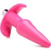 Frisky Thrilling Smooth Vibrating Anal Plug in vibrant pink
