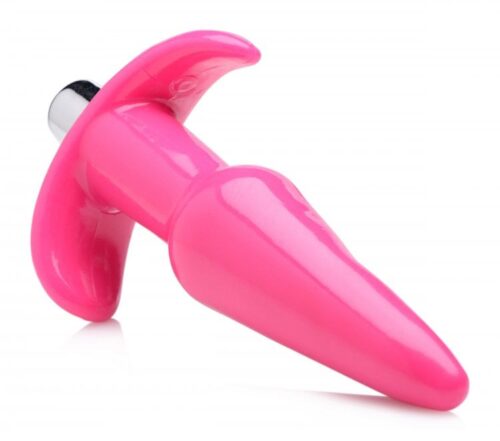 Frisky Thrilling Smooth Vibrating Anal Plug in vibrant pink