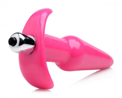 Pink vibrating anal plug with a smooth finish
