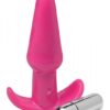 Vibrant pink vibrating anal plug with a tapered design