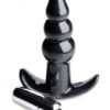 Experience heightened pleasure with the Frisky Bubbling Noir Ribbed Vibrating Anal Plug. Frisky Bubbling Noir Ribbed Vibrating Anal Plug - Black, with a sleek design and vibratin