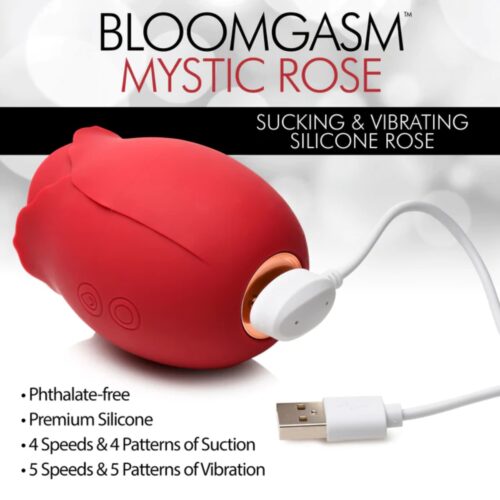 Bloomgasm Mystic Rose Sucking & Vibrating Silicone - Rose
