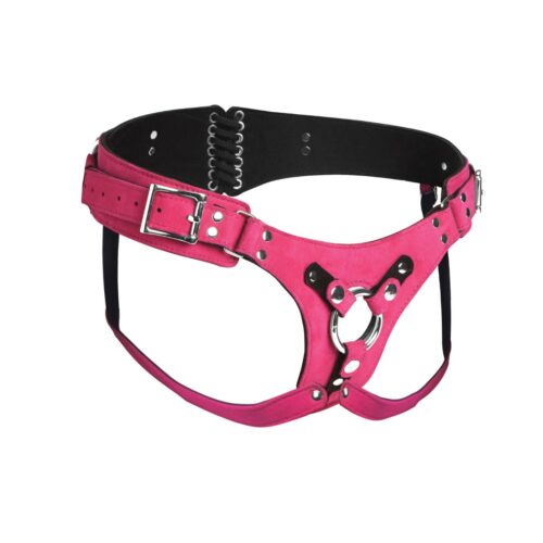 ah143-pink-1jpeg Strap U Bodice Deluxe Leather Corset Harness – Up to 45inch Waist