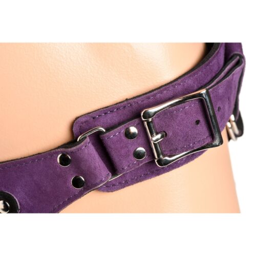 ah143-purple-11jpeg Strap U Bodice Deluxe Leather Corset Harness - Up to 45inch Waist