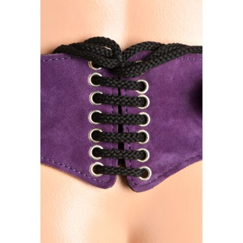 ah143-purple-9jpeg Strap U Bodice Deluxe Leather Corset Harness - Up to 45inch Waist