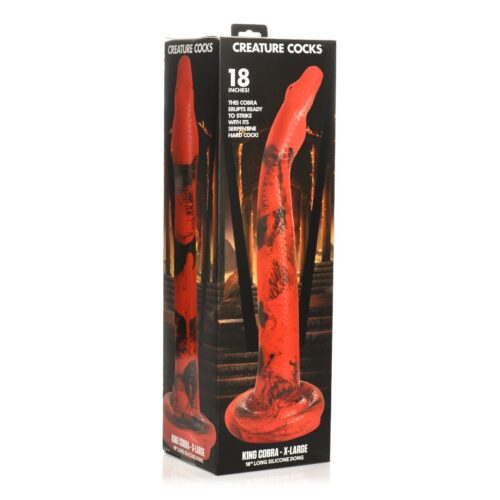 Creature Cocks King Cobra Silicone Dong Dildo - Red, 18in