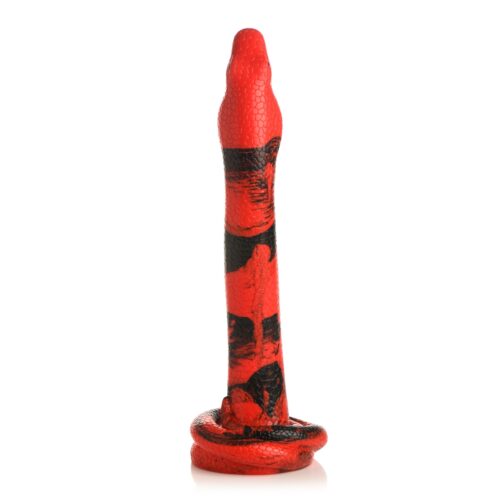 Creature Cocks King Cobra dildo 14 inch red silicone fantasy toy with realistic cobra texture design
