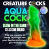 Creature Cocks Aqua Cock Glow In The Dark Silicone Dildo - Multicolour, 7.6inch