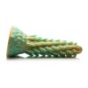 Creature Cocks Stegosaurus Spiky Reptile Silicone Dildo - Green/Gold, 7.6inch