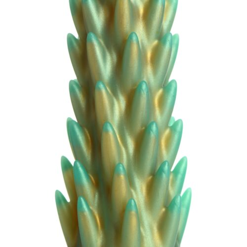 Creature Cocks Stegosaurus Spiky Reptile Silicone Dildo - Green/Gold, 7.6inch