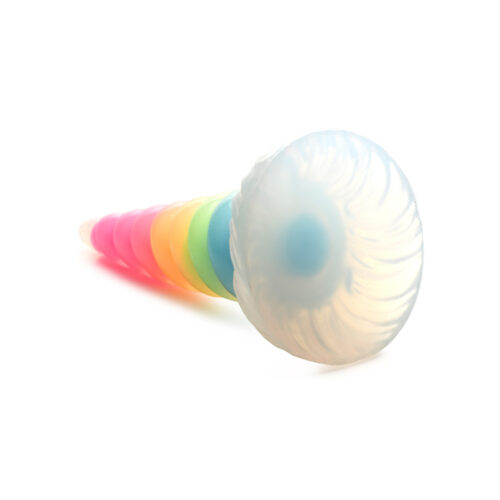 Creature Cocks Uni-Glow Glow-In-The-Dark Rainbow Silicone Dildo - Multicolour, 7.7inch