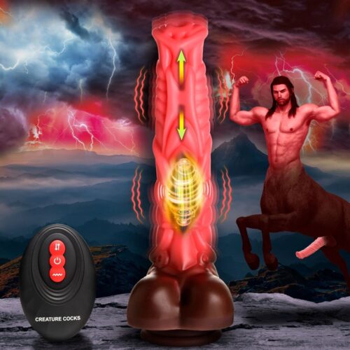 Ah328-8Jpg Creature Cocks Deluxe Centaur Thrusting &Amp; Vibrating Silicone Dildo - Pink, 10.3Inch Max