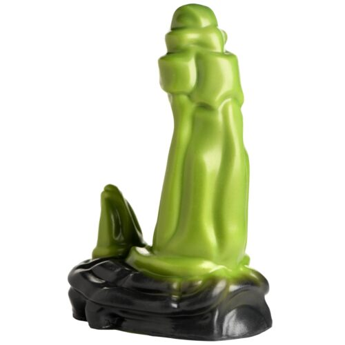Creature Cocks Orc dildo in green and black silicone with fantasy design and suction cup base