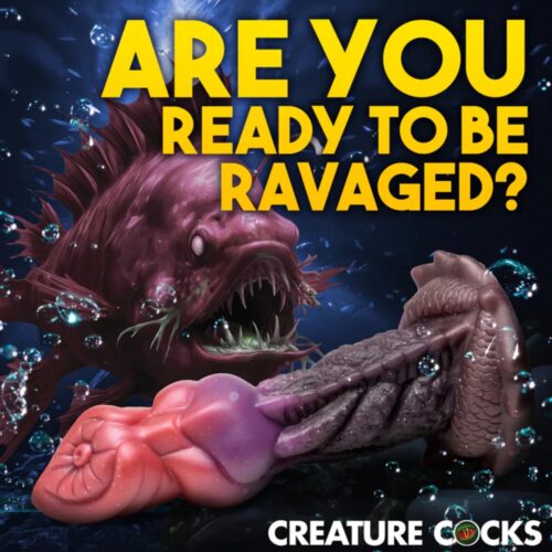 Creature Cocks Deep Diver Silicone Dildo - Red/Brown, 7.6inch