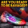 Multicolored 6.8-inch silicone dildo with a vibrating core