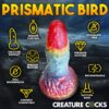 Multicolored silicone dildo from Creature Cocks, featuring a unique texture and suction b