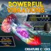 Vibrant multicolored silicone dildo with controls