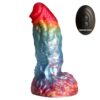 Multicolored 6.8-inch silicone dildo with textures
