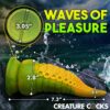 Creature Cocks Monstropus 2.0 Vibrating Tentacle Silicone Dildo in yellow and green