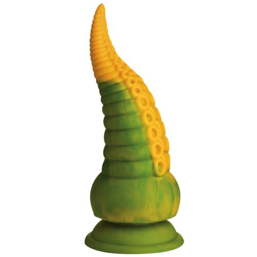 Creature Cocks Monstropus 2.0 Vibrating Tentacle Silicone Dildo in yellow and green
