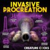 Creature Cocks Deep Invader Tentacle Ovipositor Silicone Dildo With Eggs - Metalic Gold, 11.6inch