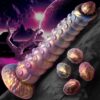 Creature Cocks Deep Invader Tentacle Ovipositor Silicone Dildo With Eggs - Metalic Gold, 11.6inch