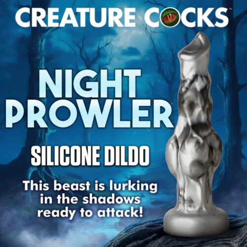 Creature Cocks Night Prowler Silicone Dildo, Silver