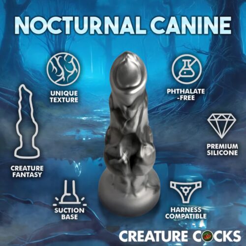 Creature Cocks Night Prowler Silicone Dildo, Silver