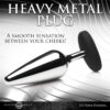 A heavy metal plug with a shiny surface and black base