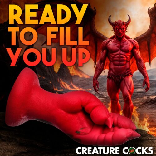 Creature Cocks Demon Claw Fisting Silicone Dildo - Red, 8.6inch