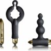 Rocks Off Be Mine Butt Plug & Cock Ring Set – Black/Gold, One Size