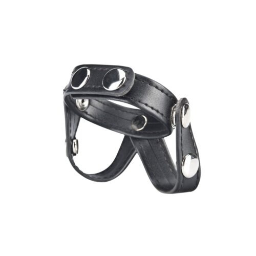 blm1722jpg Blue Line V Style Cockring With Ball Divider – Black, One Size