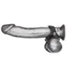 blm1722_with_dildojpg Blue Line V Style Cockring With Ball Divider - Black, One Size