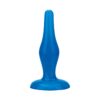 Blue silicone plug with a tapered design