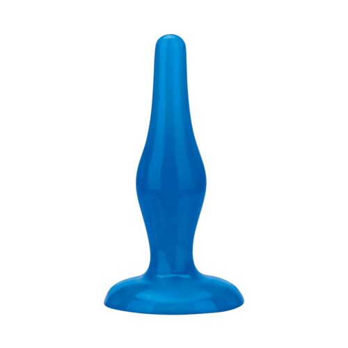 Blue silicone plug with a tapered design