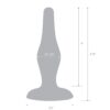 Gray silicone plug, 4.75 inches tall and 1.25 inches wide