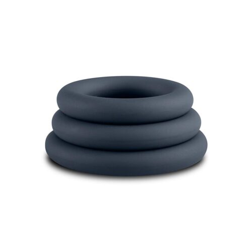 bon001_7jpg Boners 3-Piece Cock Ring Set - Grey, One size