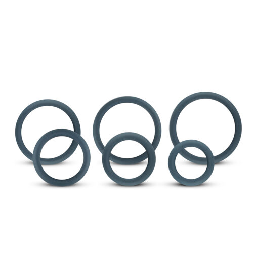 Boners 6-Piece Cock Ring Set – Grey, One Size