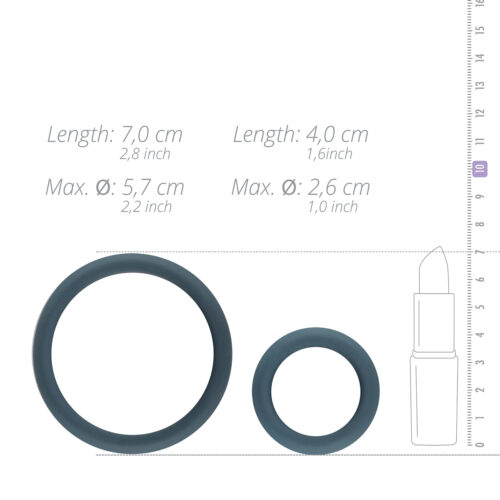 Boners 6-Piece Cock Ring Set - Grey, One Size