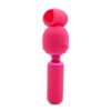 Nu Sensuelle Harlow Nubii Mini Wand Vibrator in pink, featuring a textured handle