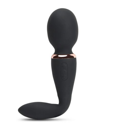 Nu Sensuelle Xlr8 Alluvion Wand Vibrator in black with rose gold accents