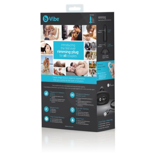B-Vibe Rimming Vibrating Butt Plug packaging with features